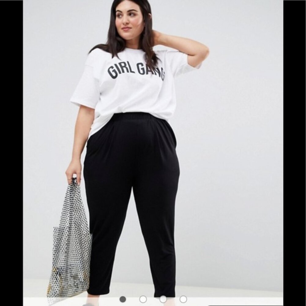 ASOS NEW Tag Curve Drawing Stretch Leggings Ribbed Cotton Pants Plus Size 6x